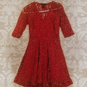 Red lace dress
